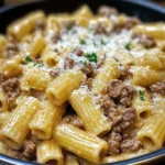 Creamy Beef And Garlic Butter Rigatoni