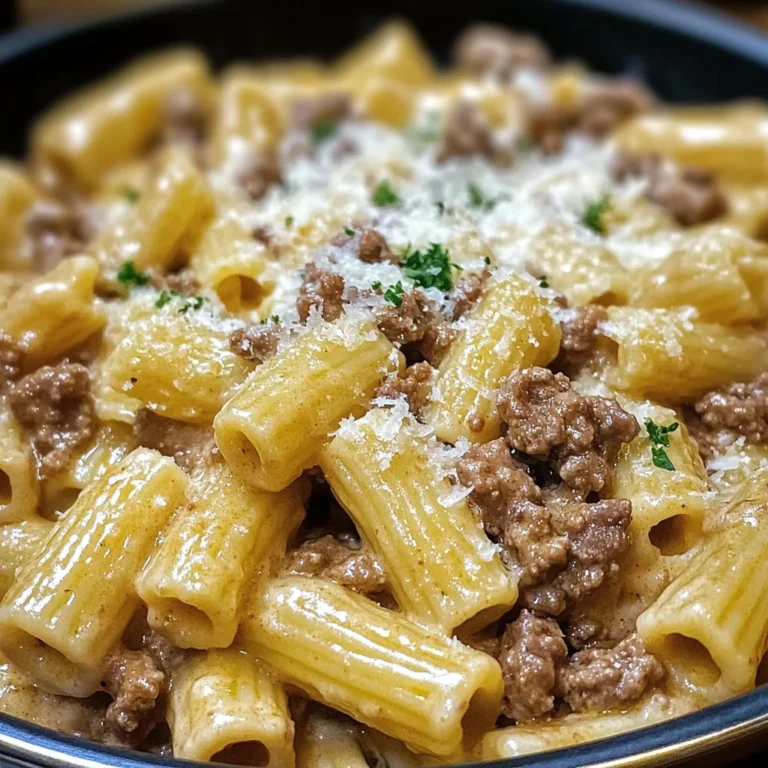 Creamy Beef And Garlic Butter Rigatoni