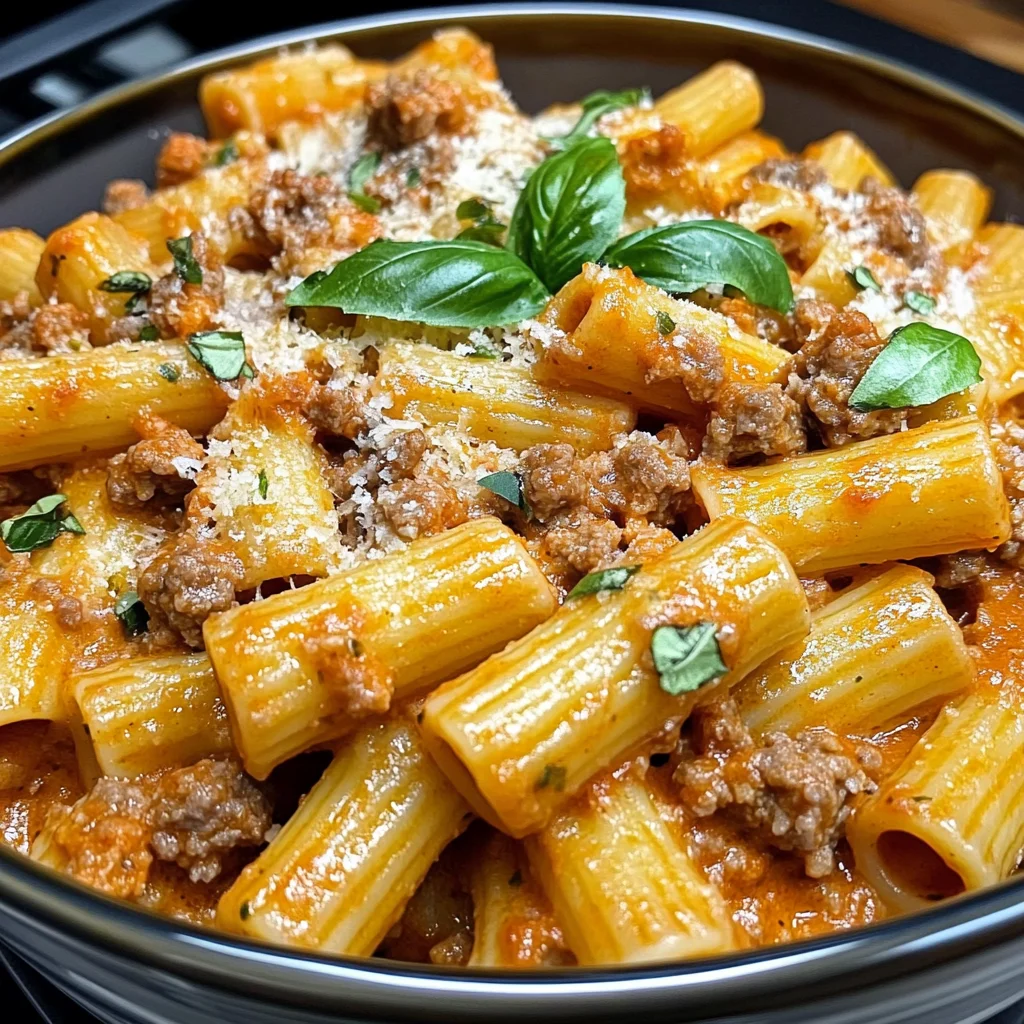 Creamy Roasted Red Pepper Rigatoni