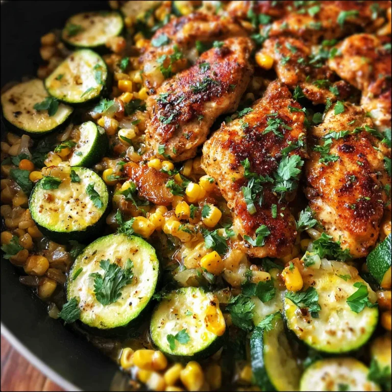 Garlic Butter Chicken with Zucchini and Corn - One-Pan, 30-Minute Meal