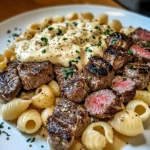 Garlic Butter Steak Bites & Creamy Parmesan Shells