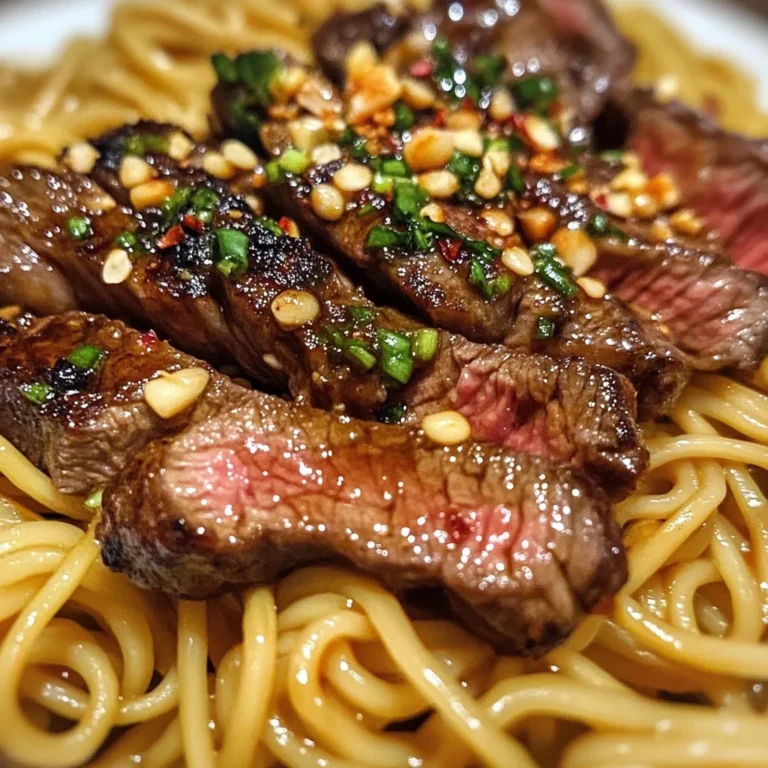 Garlic Butter Steak With Lightning Noodles Recipe