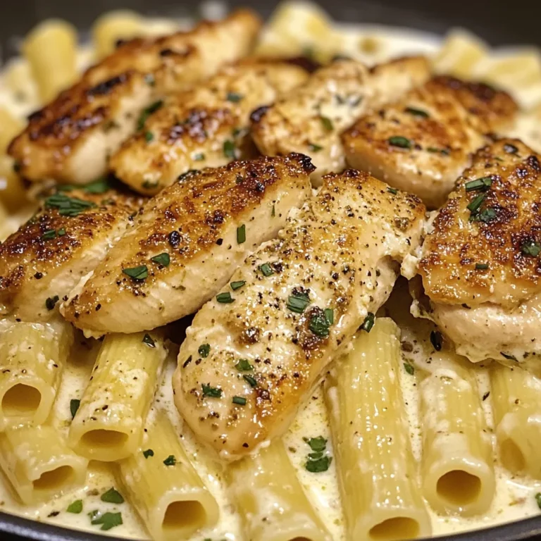 Garlic Parmesan Chicken With Creamy Rigatoni Pasta