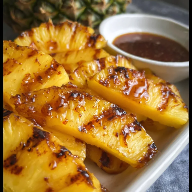 Grilled Pinapple with Cinnamon Honey Drizzle