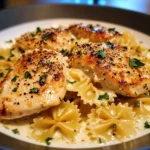 Lemon Garlic Butter Chicken With Creamy Parmesan Bowtie