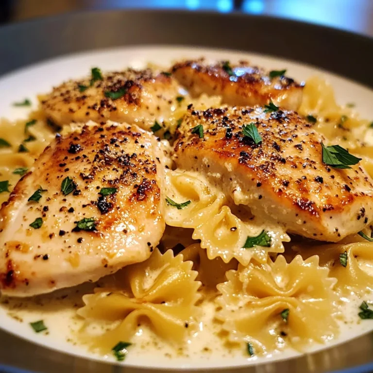 Lemon Garlic Butter Chicken With Creamy Parmesan Bowtie