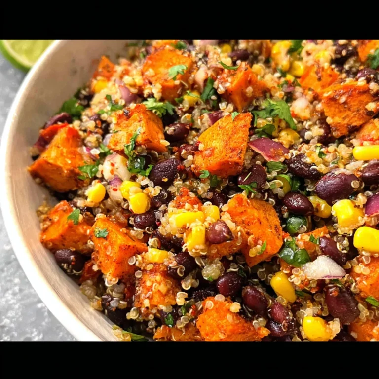 Roasted Sweet Potato Black Bean Quinoa Salad recipe