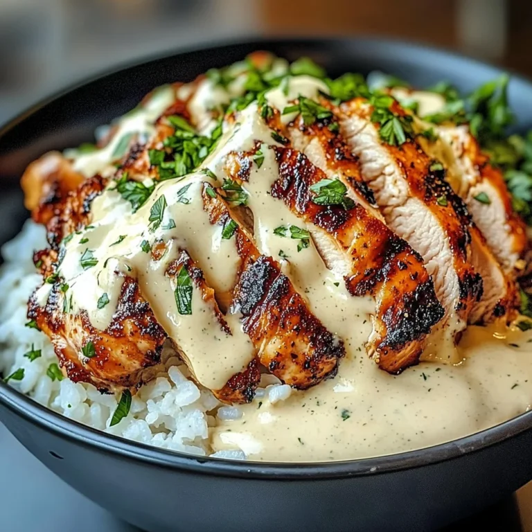 Chicken & Rice Bowls With Creamy Garlic Sauce