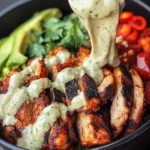 Chipotle Lime Chicken Bowl With Avocado Crema