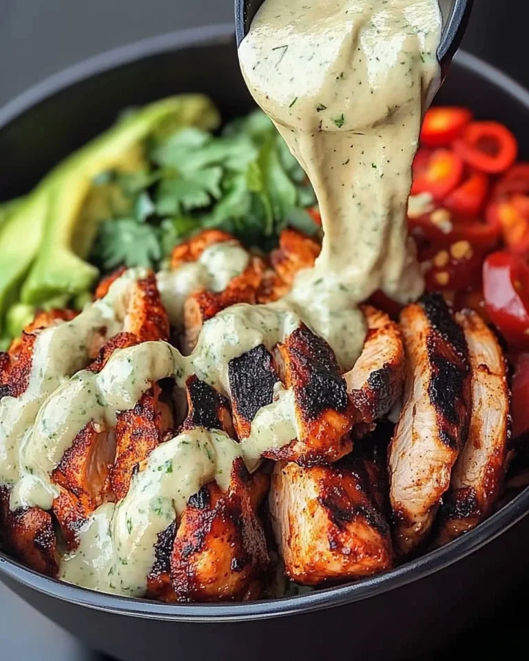 Chipotle Lime Chicken Bowl With Avocado Crema
