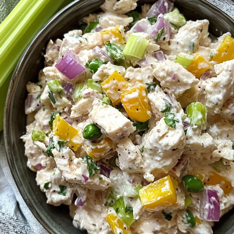Cottage Cheese Chicken Salad with Banana Peppers