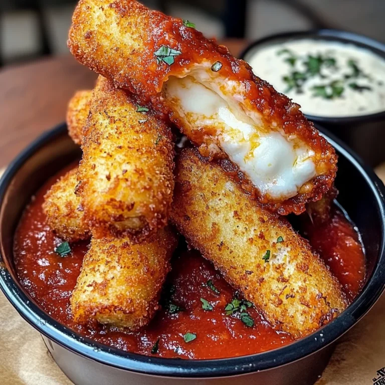 Crispy Mozzarella Sticks With Marinara Sauce & Creamy Dip