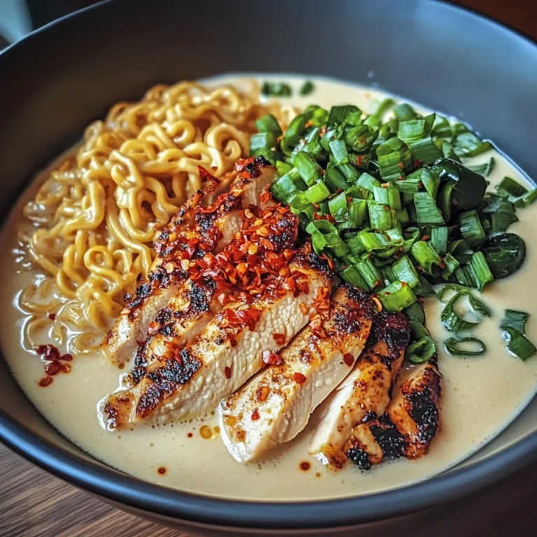 Fiery Chicken Ramen With Creamy Garlic Sauce