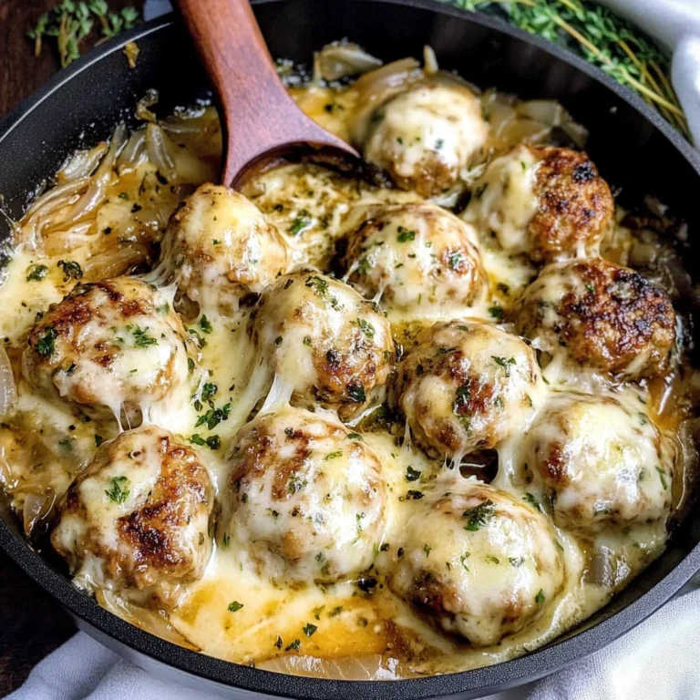 French Onion Chicken Meatballs