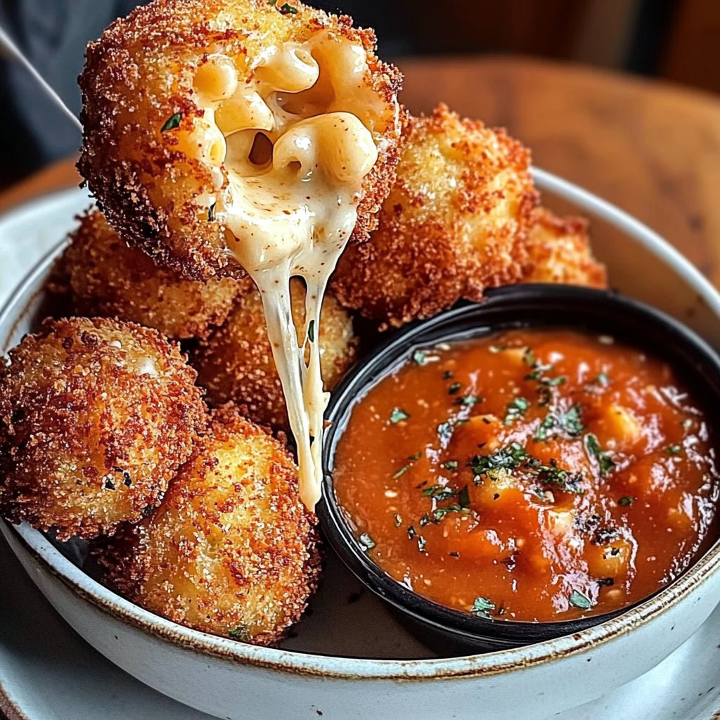 Fried Mac And Cheese Balls With Creamy Tomato Sauce