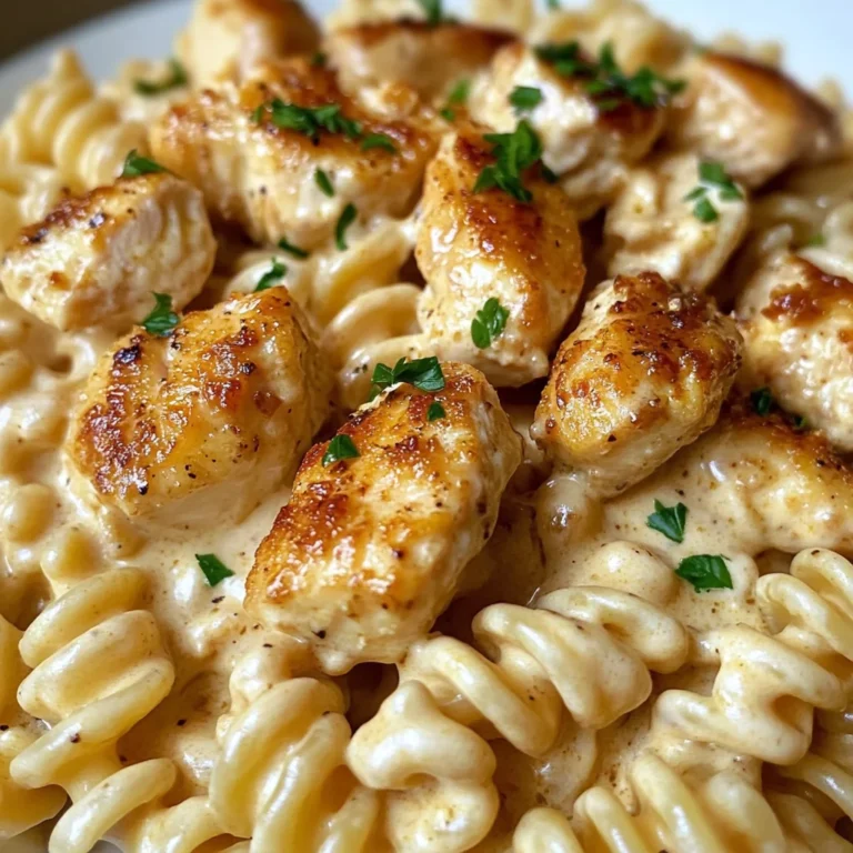 Garlic Chicken Bites With Creamy Cheesy Rotini