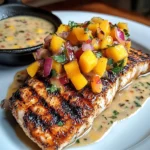Grilled Fish With Mango Salsa & Creamy Sauce