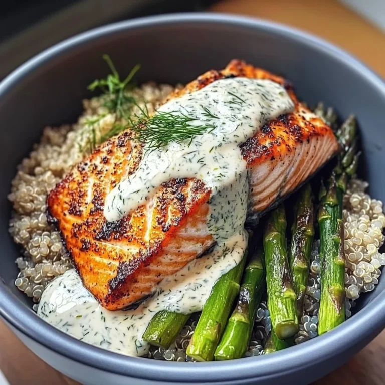 Grilled Salmon, Asparagus, And Quinoa Bowl