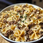 Made This Garlic Butter Beef & Cheesy Bowtie Pasta