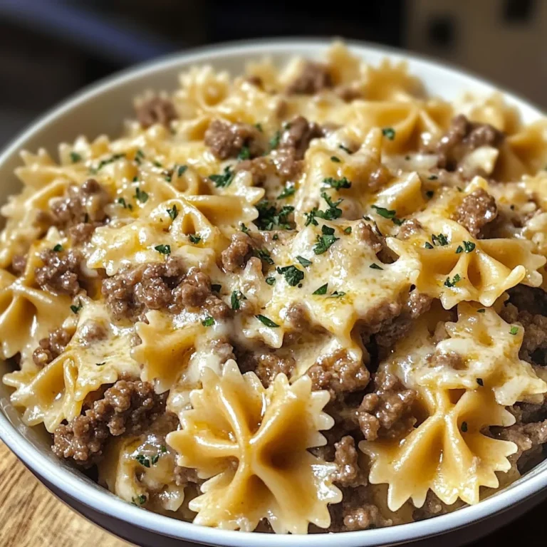 Made This Garlic Butter Beef & Cheesy Bowtie Pasta