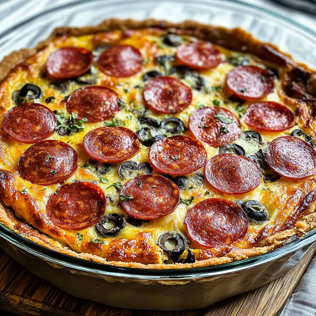 Pepperoni Pizza Keto Crustless Quiche