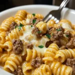 Savory Creamy Pasta With Beef And Cheddar