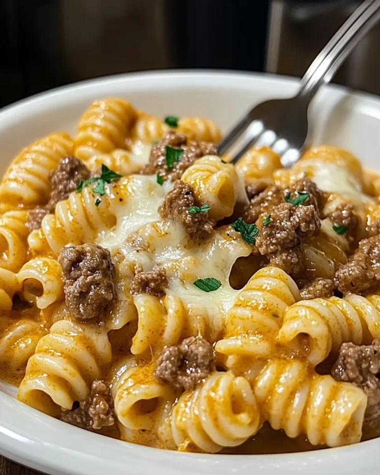 Savory Creamy Pasta With Beef And Cheddar