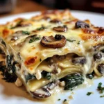 Savory Spinach & Mushroom Lasagna With Creamy