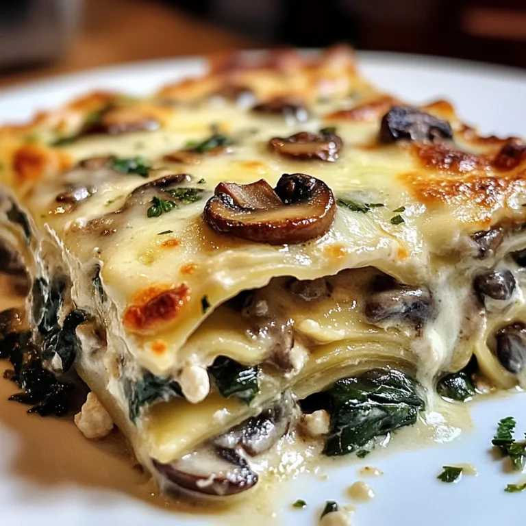 Savory Spinach & Mushroom Lasagna With Creamy