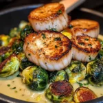 Seared Scallops And Roasted Brussels Sprouts