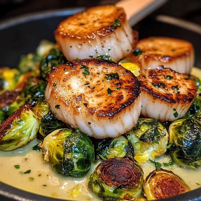 Seared Scallops And Roasted Brussels Sprouts