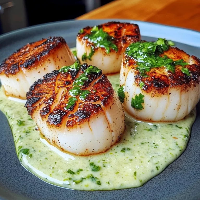 Seared Scallops With Cilantro Lime Sauce