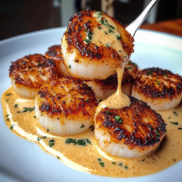 Seared Scallops With Spicy Cajun Cream Sauce