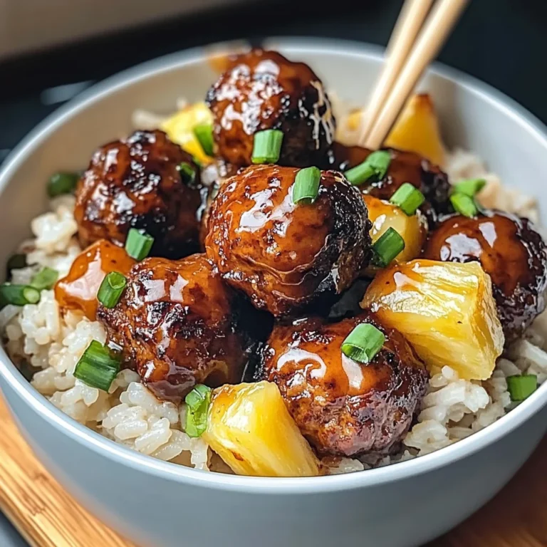 Sweet And Spicy Hawaiian Meatball Bowls