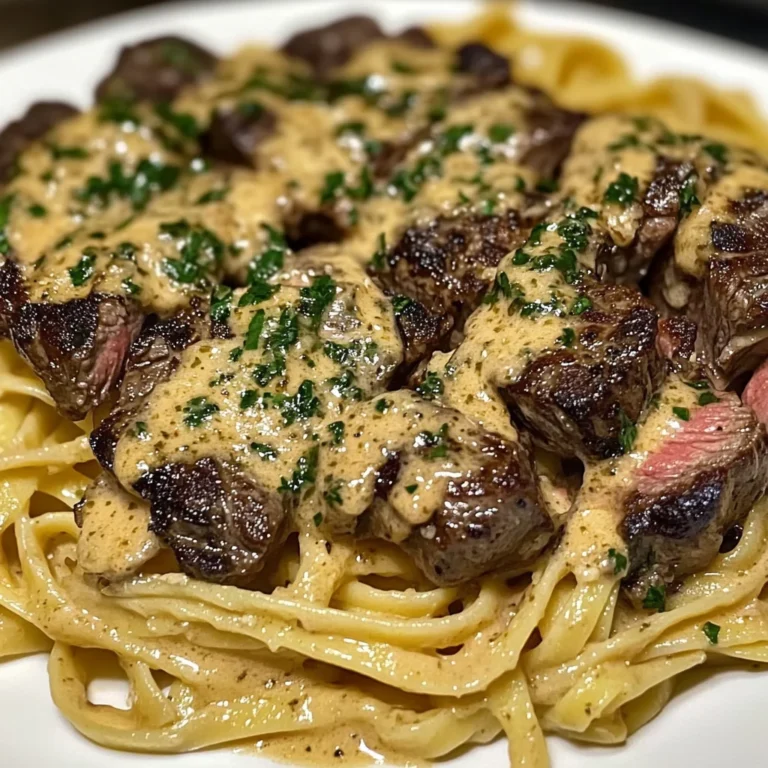 This Garlic Butter Steak With Cheesy Herb Pasta Is The