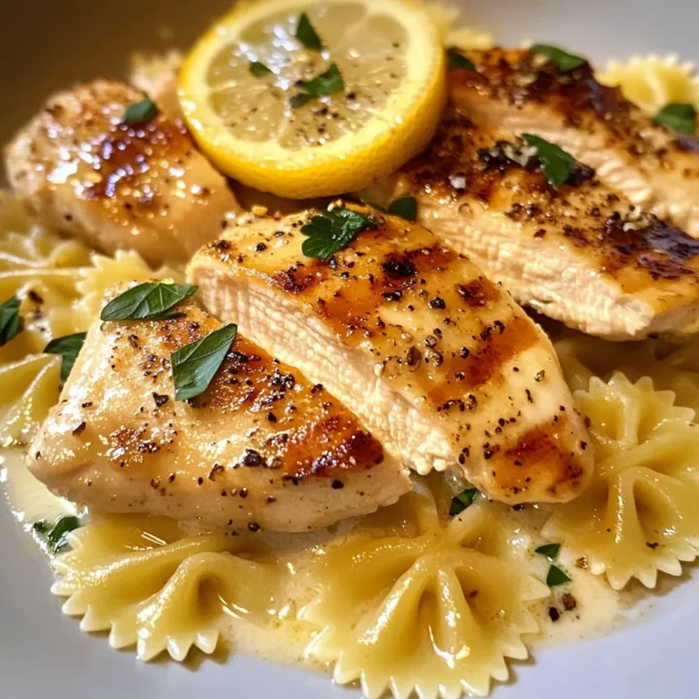 This Lemon Garlic Chicken With Creamy Bowtie Pasta Is The