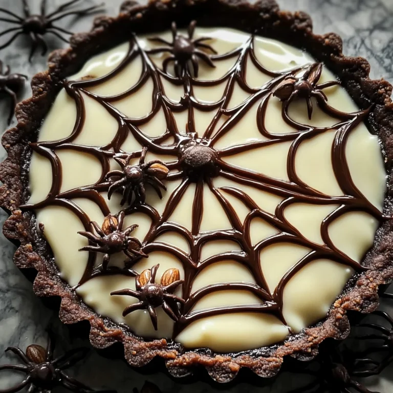 Halloween Chocolate Spiderweb Tart