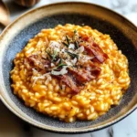 Pumpkin Risotto with Turkey Bacon & Parmesan