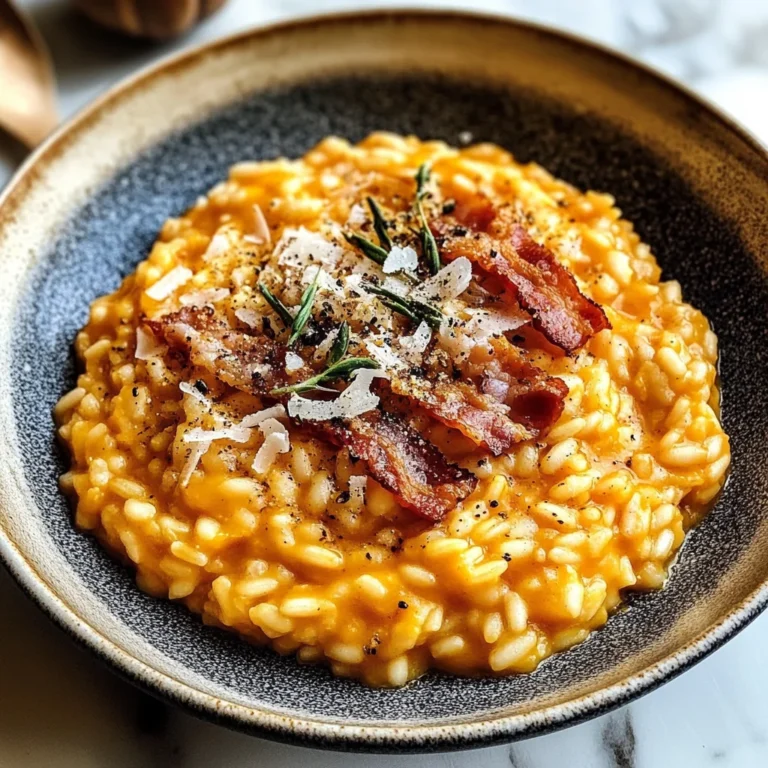 Pumpkin Risotto with Turkey Bacon & Parmesan