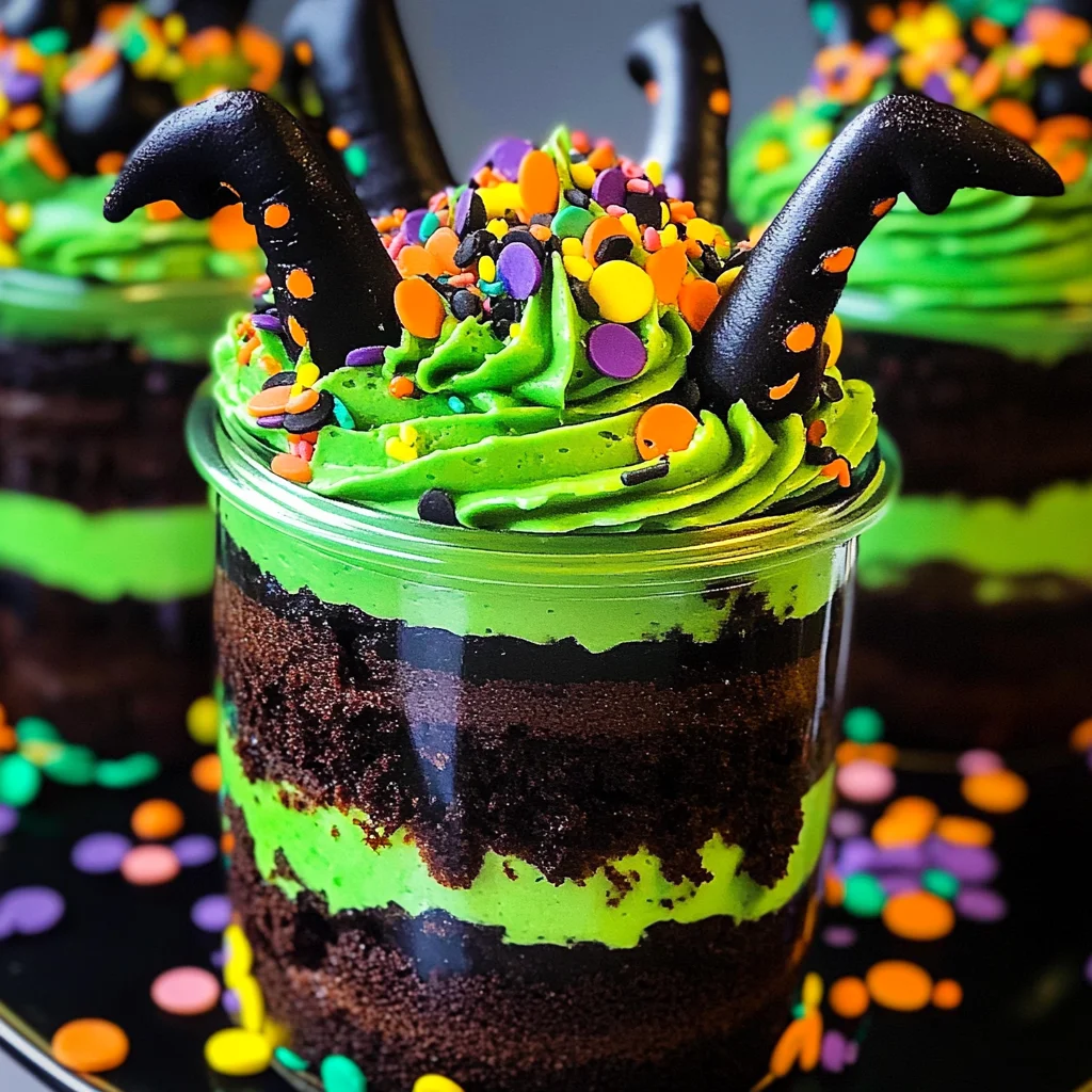 Witches Brew Halloween Cake Jars