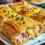 chicken chicken ham and Cheese Croissant Breakfast Casserole