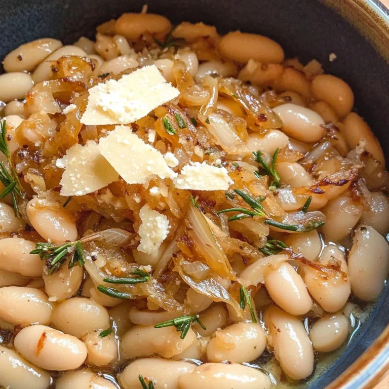 Caramelized Onion White Beans with Rosemary & Balsamic