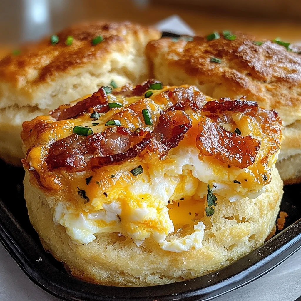 Cheddar Turkey Bacon Egg Biscuit Bombs