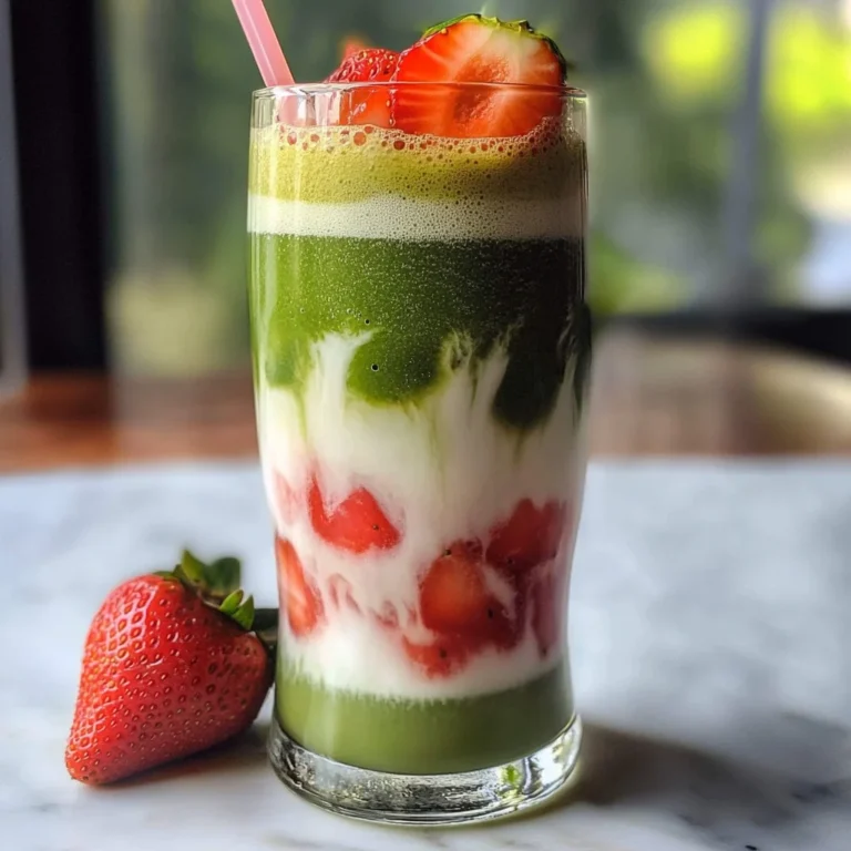 Easy 5-min. Strawberry Matcha Latte