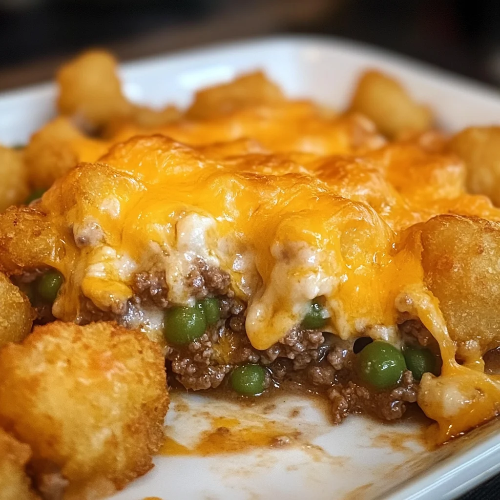 Easy Cheesy Tater Tot Casserole With Ground Beef
