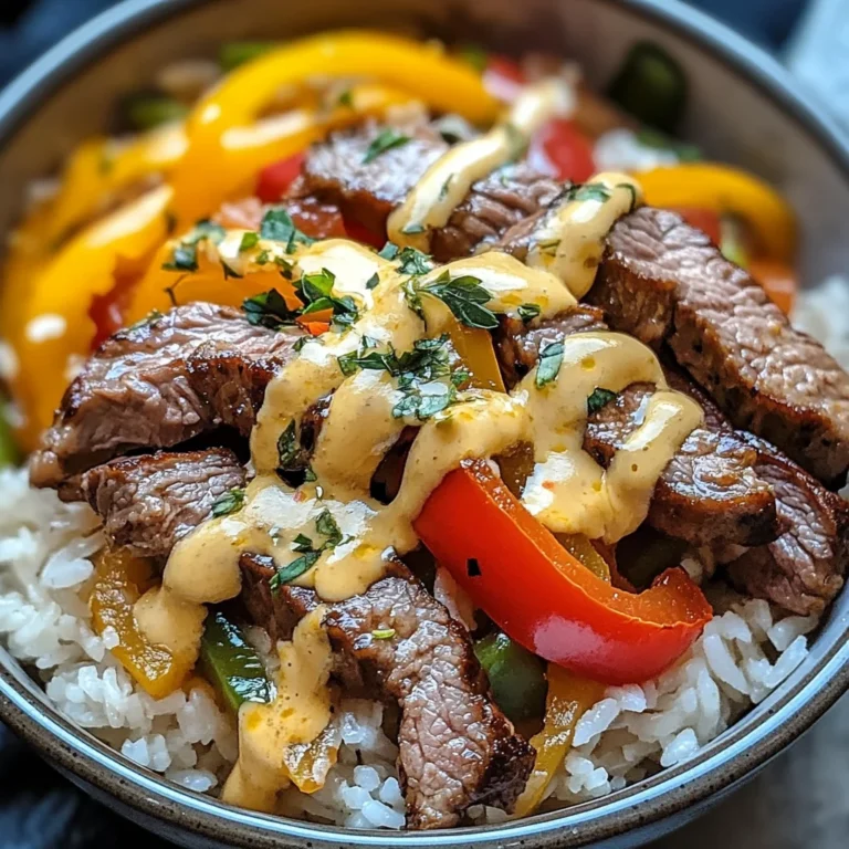 High Protein Philly Cheesesteak Rice Bowls