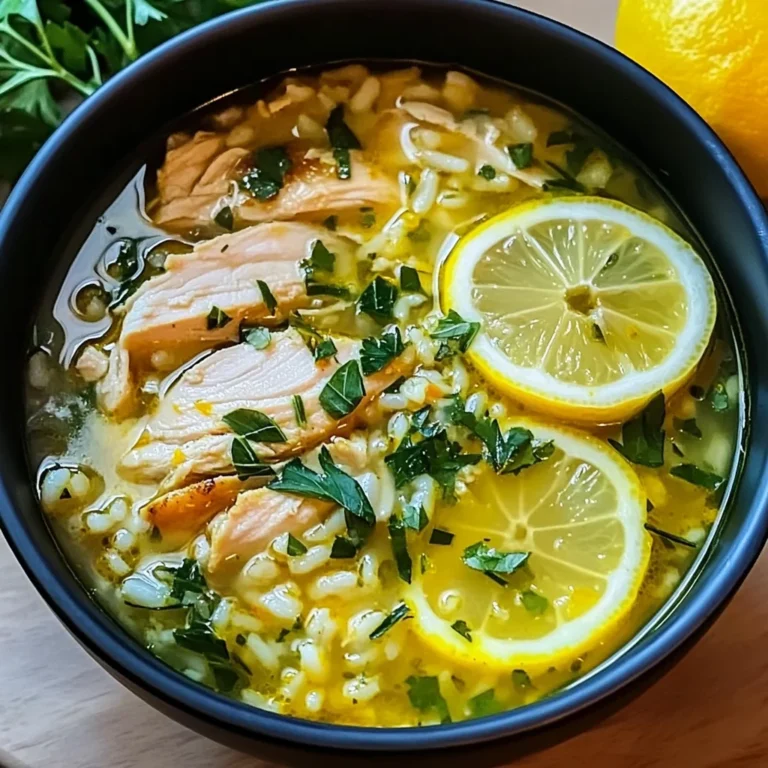 Lemon Ginger Turmeric Chicken and Rice Soup