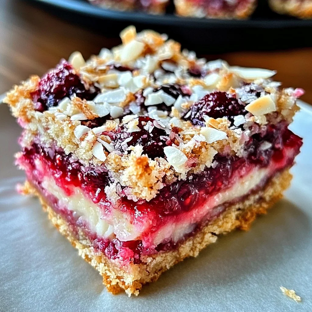 Raspberry Coconut Magic Bars