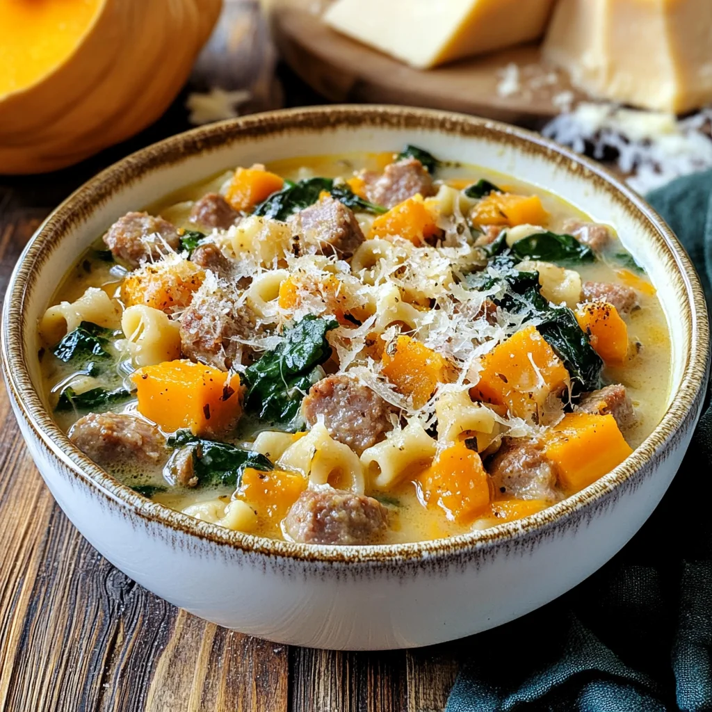 Roasted Butternut and Sausage Soup