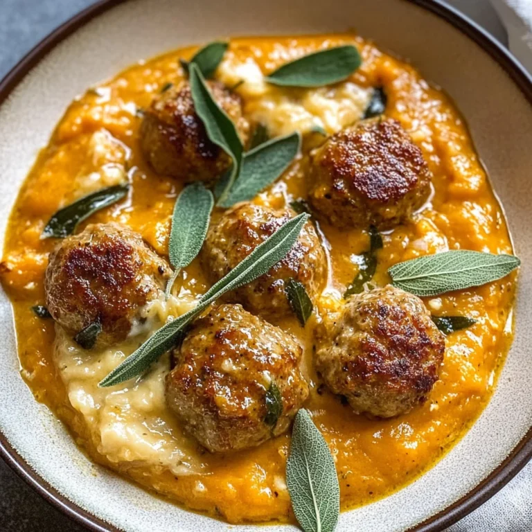 Turkey Meatballs in Pumpkin Sage Sauce